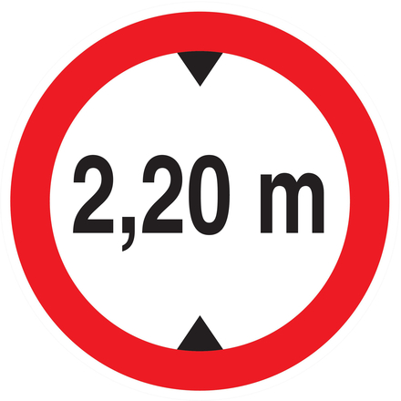 INTERDIT AUX VEHICULES DE PLUS DE 2.20M DE HAUT D.80mm TALIAPLAST - 724275