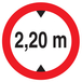 INTERDIT AUX VEHICULES DE PLUS DE 2.20M DE HAUT D.80mm TALIAPLAST - 724275