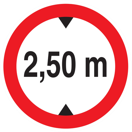 INTERDIT AUX VEHICULES DE PLUS DE 2.50M DE HAUT D.80mm TALIAPLAST - 724276