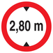 Panneau adhésif INTERDIT AUX VEHICULES DE PLUS DE 2.80M DE HAUT D.80mm TALIAPLAST - 724277