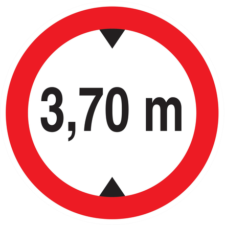 Panneau adhésif INTERDIT AUX VEHICULES DE PLUS DE 3.70M DE HAUT D.80mm TALIAPLAST - 724278