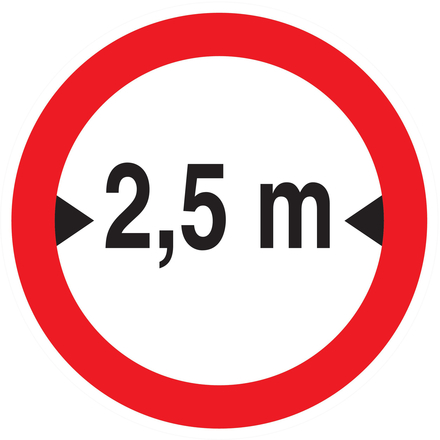 INTERDIT AUX VEHICULES DE PLUS DE 2.50M DE LARGE D.80mm TALIAPLAST - 724279