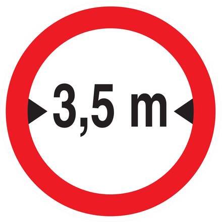 INTERDIT AUX VEHICULES DE PLUS DE 3.50M DE LARGE D80mm TALIAPLAST - 724281