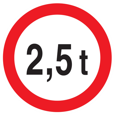 PANNEAU INTERDIT AUX PLUS DE +2.5 TONNES Ø80MM TALIAPLAST - 724282