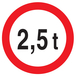 PANNEAU INTERDIT AUX PLUS DE +2.5 TONNES Ø80MM TALIAPLAST - 724282