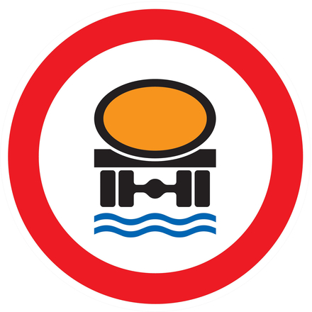 PANNEAU INTERDIT TRANSPORT PROØ POLLUANTS LES EAUX Ø80MM TALIAPLAST - 724286