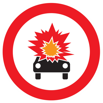 INTERDIT TRANSPORT PROD. EXPLOSIFS/INFLAmmABLES D.80mm TALIAPLAST - 724287