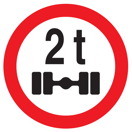 INTERDIT VEHICULES PESANT S/UN ESSIEU + DE 2 T. D.80mm TALIAPLAST - 724288