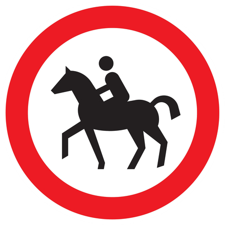 PANNEAU INTERDIT AUX CAVALIERS Ø80MM TALIAPLAST - 724291