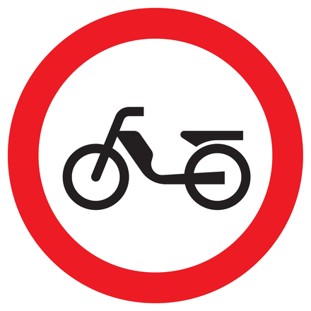 PANNEAU INTERDIT AUX CYCLOMOTEURS Ø80MM TALIAPLAST - 724292