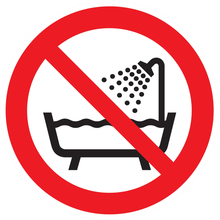 PANNEAU NE PAS UTILISER DANS UNE BAIGNOIRE / UNE DOUCHE D.80mm TALIAPLAST - 724307
