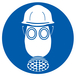 Panneau adhésif PROTECTION OBLIGATOIRE TETE/VOIES RESPIRATOIRES D.80mm TALIAPLAST - 724512