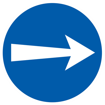 PANNEAU SENS OBLIGATOIRE (VERS LA DROITE) Ø80MM TALIAPLAST - 724527