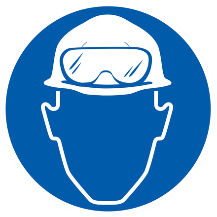 PANNEAU PROTECTION OBLIGATOIRE TETE/VUE CONTRE L'ACIDE Ø80MM TALIAPLAST - 724545