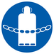 Panneau adhésif CHAINES BOUTEILLES DE GAZ OBLIGATOIRES Ø80MM TALIAPLAST - 724563