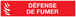 PANNEAU DEFENSE DE FUMER (INCENDIE) 330X75MM TALIAPLAST - 725118
