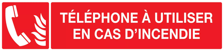 PANNEAU TELEPHONE A UTILISER EN CAS D'INCENDIE 330X75MM TALIAPLAST - 725126
