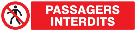 Panneau adhésif PASSAGERS INTERDITS 330X75MM TALIAPLAST - 725202