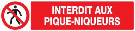 PANNEAU INTERDIT AUX PIQUE-NIQUEURS 330X75MM TALIAPLAST - 725207