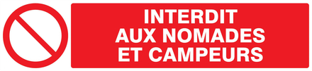 Panneau adhésif INTERDIT AUX NOMADES ET CAMPEURS 330X75MM TALIAPLAST - 725211
