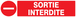 PANNEAU SORTIE INTERDITE 330X75MM TALIAPLAST - 725224