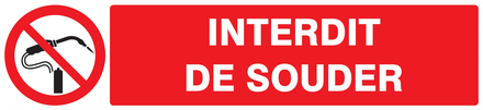 Panneau adhésif INTERDIT DE SOUDER 330X75MM TALIAPLAST - 725232