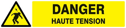 Panneau adhésif DANGER HAUTE TENSION 330X75MM TALIAPLAST - 725302