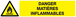 Panneau adhésif DANGER, MATIERES INFLAMMABLES 330X75MM TALIAPLAST - 725303