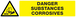 Panneau adhésif DANGER, SUBSTANCES CORROSIVES 330X75MM TALIAPLAST - 725309