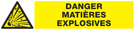PANNEAU DANGER, MATIERES EXPLOSIVES 330X75MM TALIAPLAST - 725312