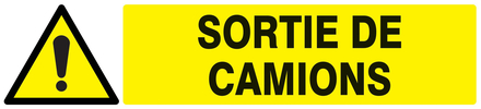 Panneau de danger 330X75 ADHESIF Danger sortie de camions 330x75mm TALIAPLAST - 725319