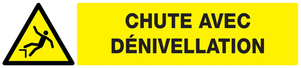 Panneau adhésif DANGER, CHUTE AVEC DENIVELLATION 330X75MM TALIAPLAST - 725327