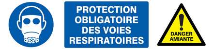 PROTECTION VOIES RESPIRATOIRES/DANGER AMIANTE 330x75mm TALIAPLAST - 725333