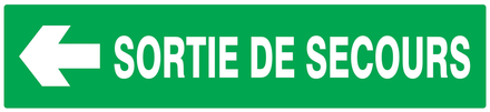 PANNEAU SORTIE DE SECOURS FLECHE A GAUCHE 330X75MM TALIAPLAST - 725414