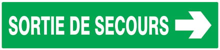 PANNEAU SORTIE DE SECOURS FLECHE A DROITE 330X75MM TALIAPLAST - 725415