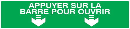 PANNEAU APPUYER SUR LA BARRE POUR OUVRIR 330X75MM TALIAPLAST - 725421