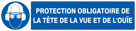 PANNEAU PROTECTION OBLIGATOIRE TETE/VUE/OUIE 330X75MM TALIAPLAST - 725501