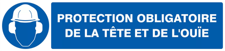 PANNEAU PROTECTION OBLIGATOIRE TETE ET OUIE 330X75MM TALIAPLAST - 725505