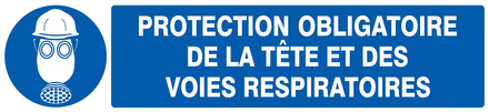PANNEAU PROTECTION OBLIGAT. TETE/VOIES RESPIRATOIRES 330X75MM TALIAPLAST - 725506