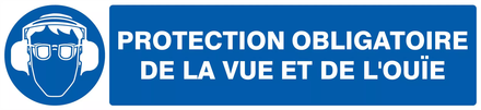 PANNEAU PROTECTION OBLIGATOIRE VUE/OUIE 330X75MM TALIAPLAST - 725508