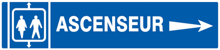 PANNEAU ASCENSEUR FLECHE A DROITE 330X75MM TALIAPLAST - 725603