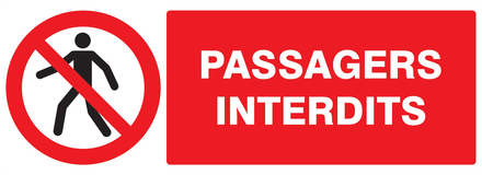 PANNEAU PASSAGERS INTERDITS 330X120MM TALIAPLAST - 726202