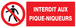 Panneau adhésif INTERDIT AUX PIQUE-NIQUEURS 330X120MM TALIAPLAST - 726207