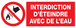 PANNEAU INTERDICTION D'ETEINDRE AVEC DE L'EAU 330X120MM TALIAPLAST - 726213