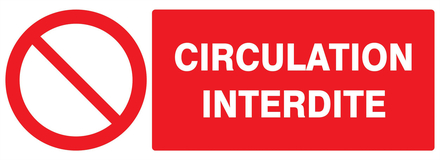 Panneau adhésif CIRCULATION INTERDITE 330X120MM TALIAPLAST - 726220