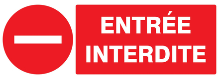 PANNEAU ENTREE INTERDITE 330X120MM TALIAPLAST - 726225