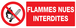 PANNEAU FLAMMES NUES INTERDITES 330X120MM TALIAPLAST - 726226
