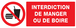 PANNEAU INTERDICTION DE MANGER OU DE BOIRE 330X120MM TALIAPLAST - 726229