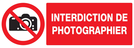 Adhesif Interdiction de photographier TALIAPLAST - 726231