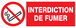 PANNEAU INTERDICTION DE FUMER 330X120MM TALIAPLAST - 726236